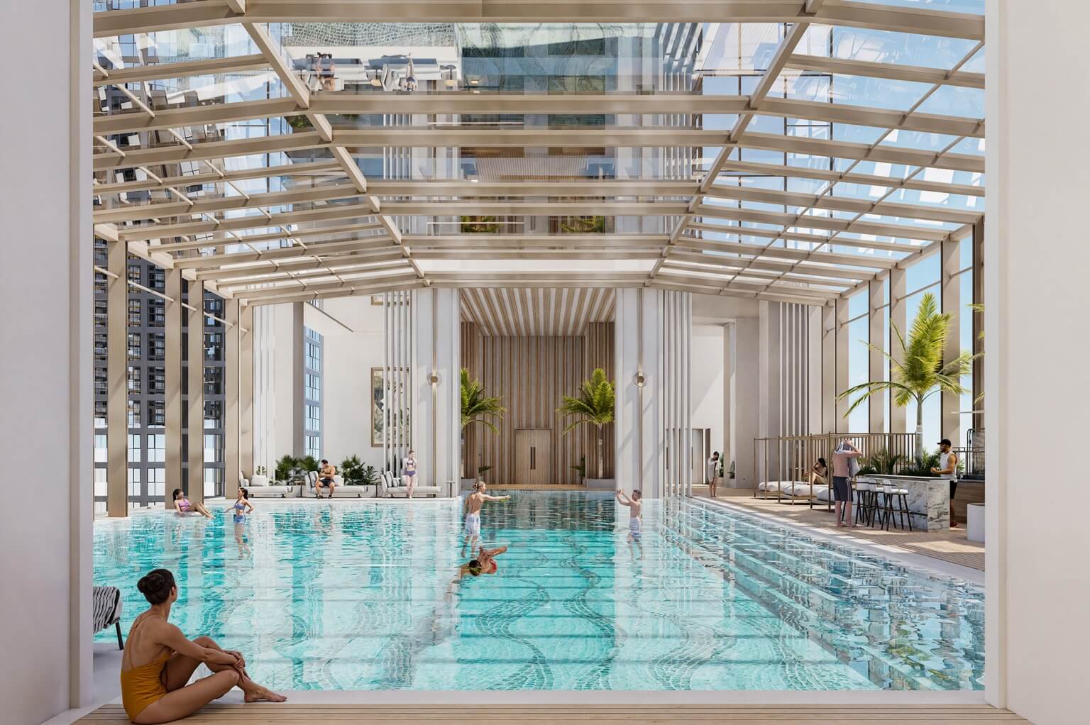 bể bơi dự án sun feliza suites cầu giấy