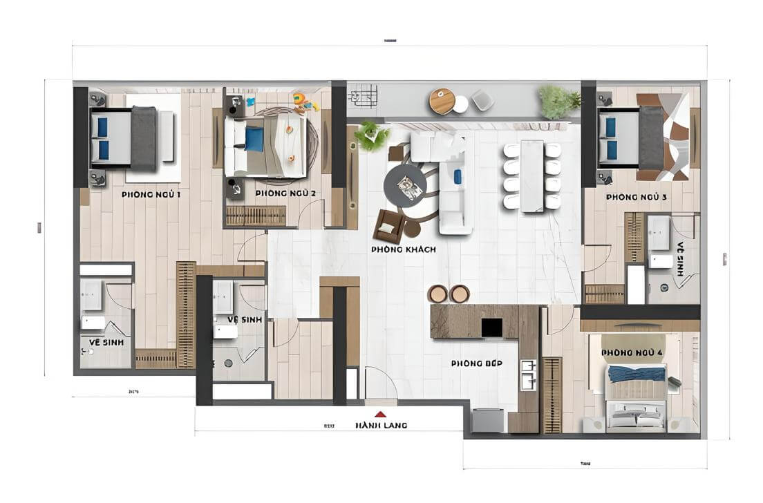 thiết kế căn hộ sun feliza suites cầu giấy