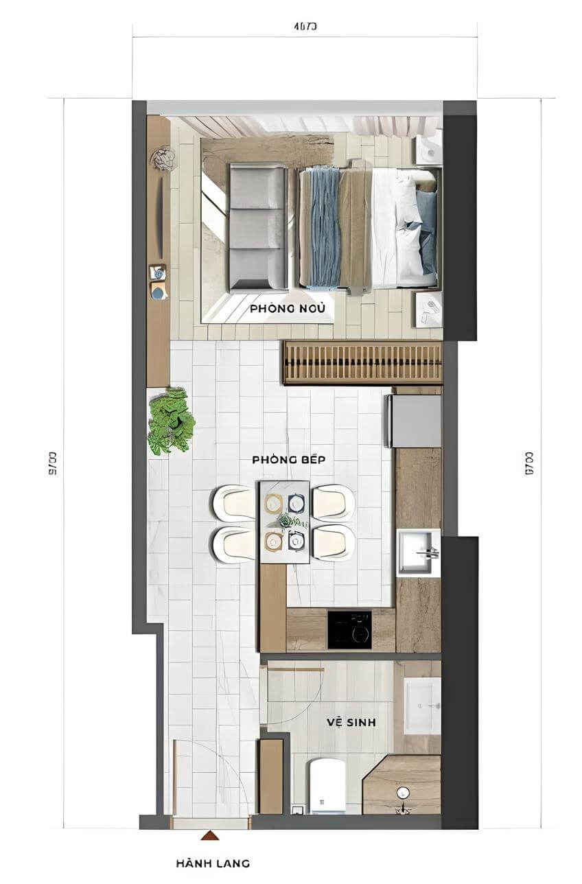 thiết kế căn hộ sun feliza suites cầu giấy